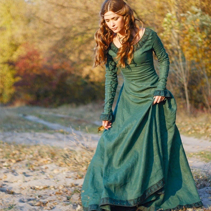Women Medieval Long Dress V Ne - đánh giá và giá Medieval Renaissance Dress Women