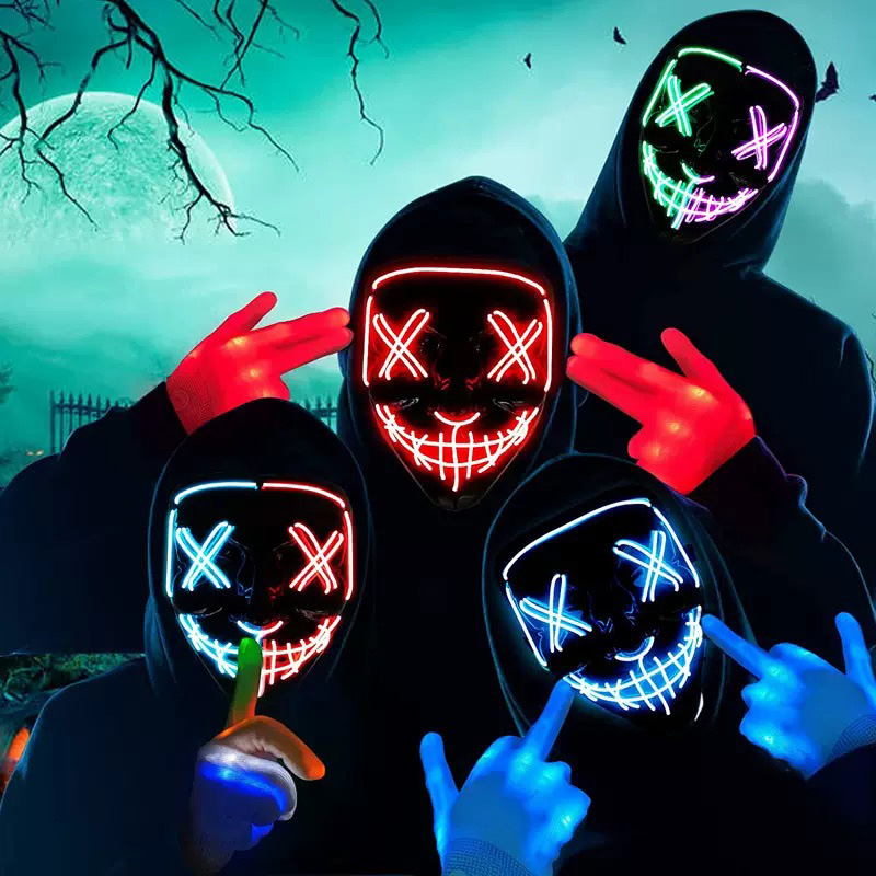 Wireless Neon Luminous Purge M - đánh giá và giá Led Purge Mask Halloween