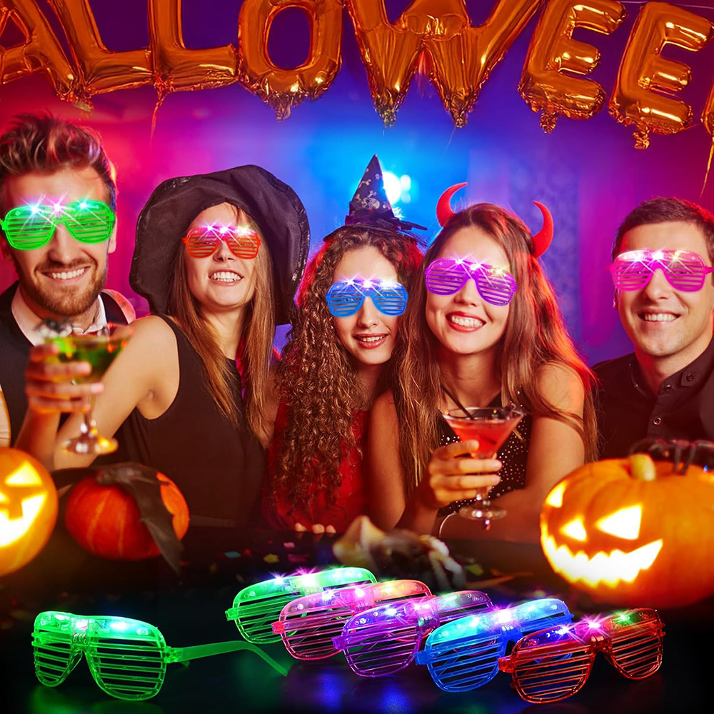 LED Glasses 6 Neon Colors Glow - đánh giá và giá Glow In The Dark Party Glasses