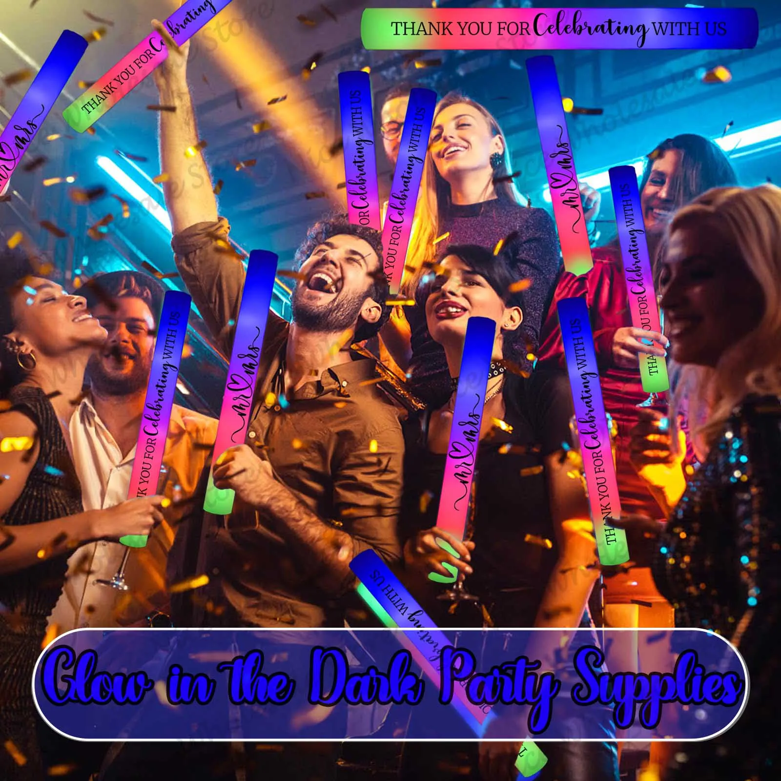 Bulk LED Glow Sticks 100-30PCS - đánh giá và giá Flashing Led Foam Sticks Party